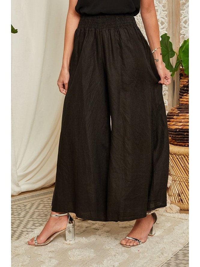 Lin Passion Lniane spodnie w kolorze czarnym rozmiar: 36/38