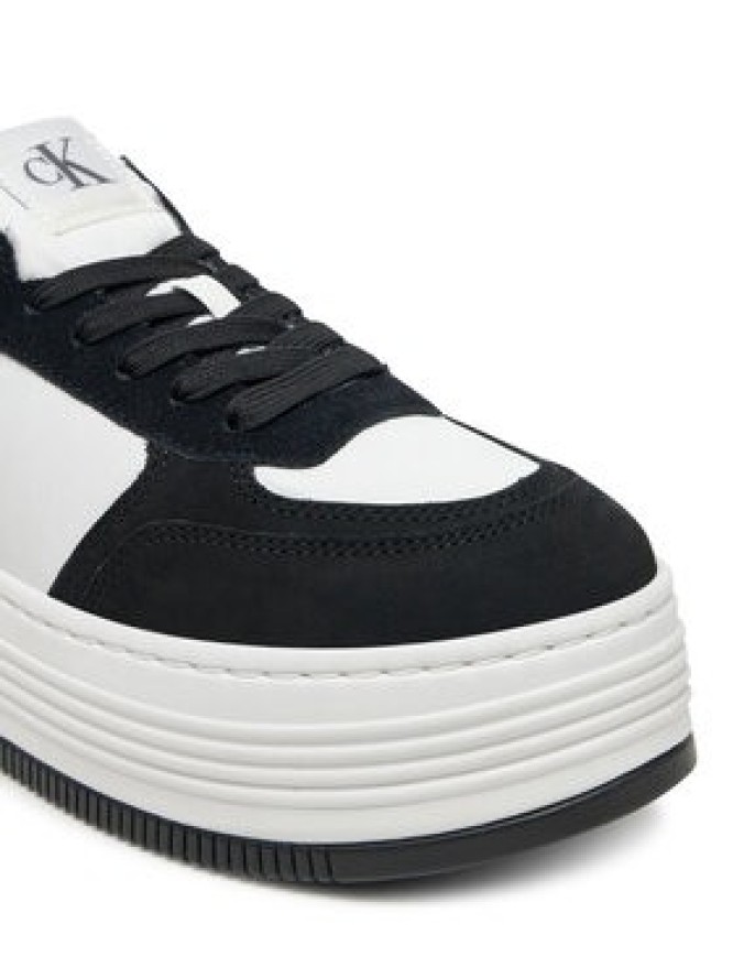 Calvin Klein Jeans Sneakersy Bold Flatf Low Lace Mix YW0YW01742 Biały