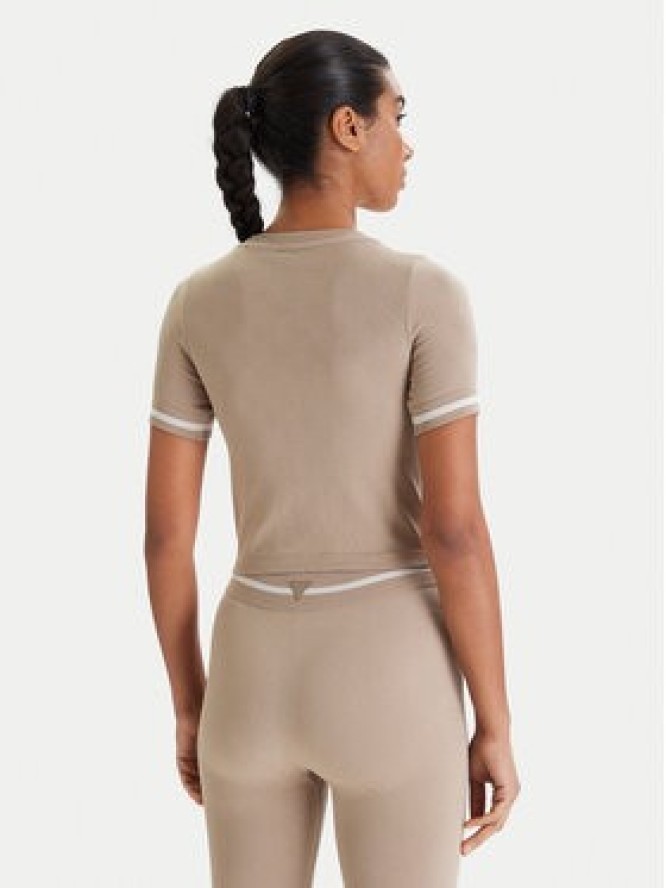 Guess T-Shirt V6RP02 Z4692 Beżowy Slim Fit