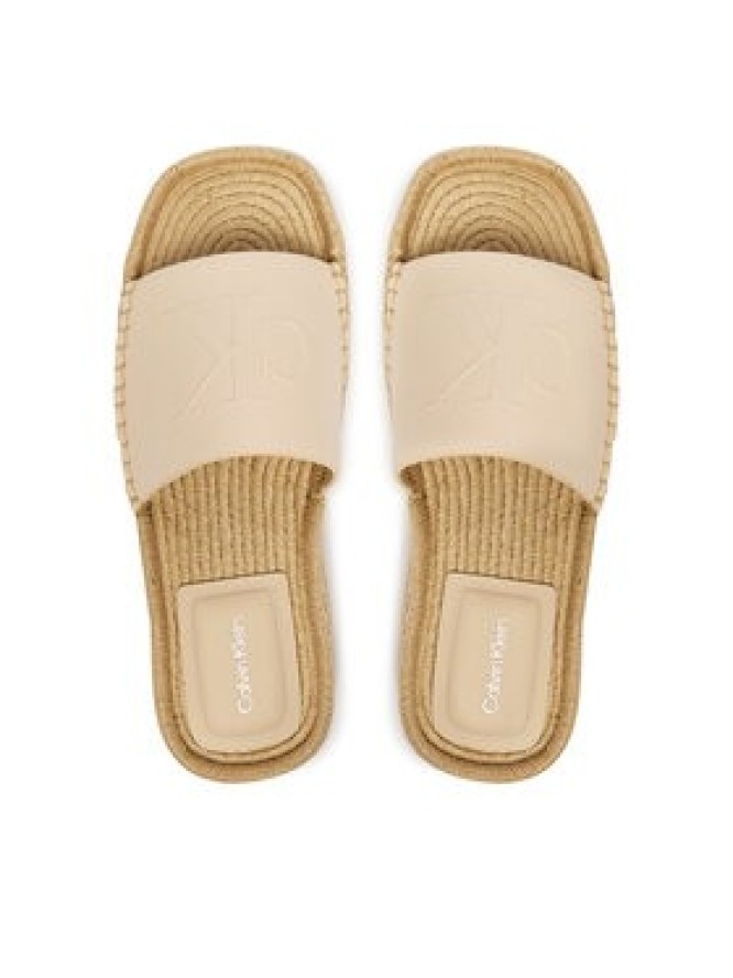 Calvin Klein Espadryle Flatf Espa Mule Lth Mg HW0HW03027 Beżowy