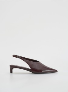 Czółenka z odkrytą piętą - bordowy