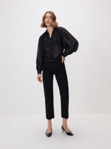Spodnie z ozdobnym paskiem - czarny