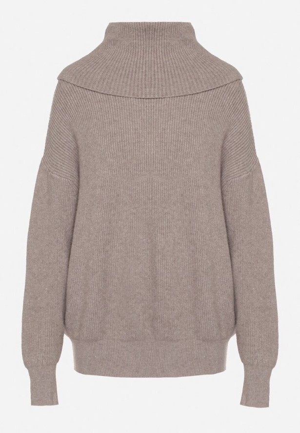 Ciemnobrązowy Golf o Klasycznym Kroju z Kaszmirem Azifra