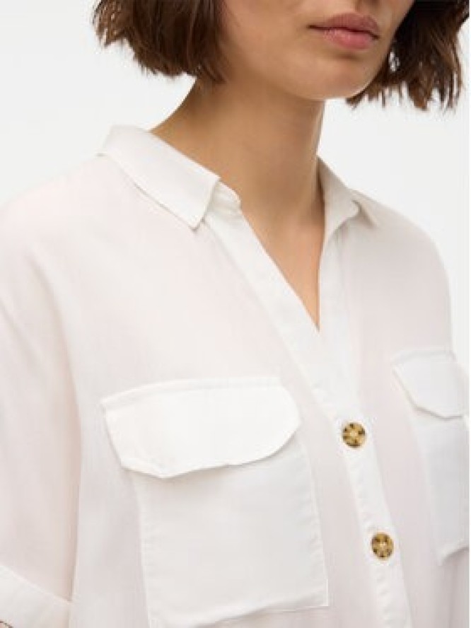 Vero Moda Koszula Bumpy 10310139 Biały Regular Fit