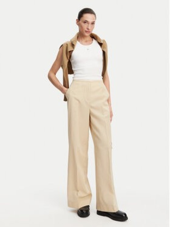 Calvin Klein Spodnie materiałowe K20K208168 Beżowy Wide Leg