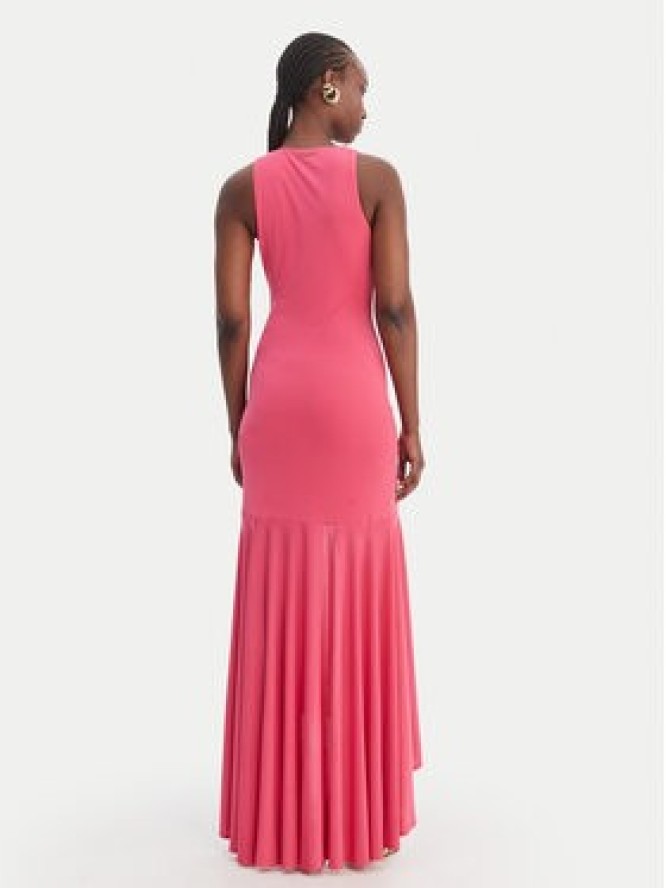 Just Cavalli Sukienka koktajlowa 80PAOB01 CJB04 Różowy Slim Fit