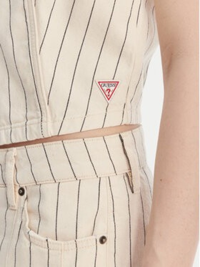 Guess Jeans Kamizelka W6GHZ9 D7961 Écru Slim Fit