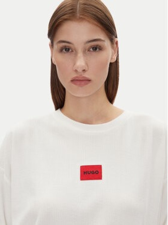 HUGO Bluza Neve_Sweatshirt 50531686 Écru Relaxed Fit