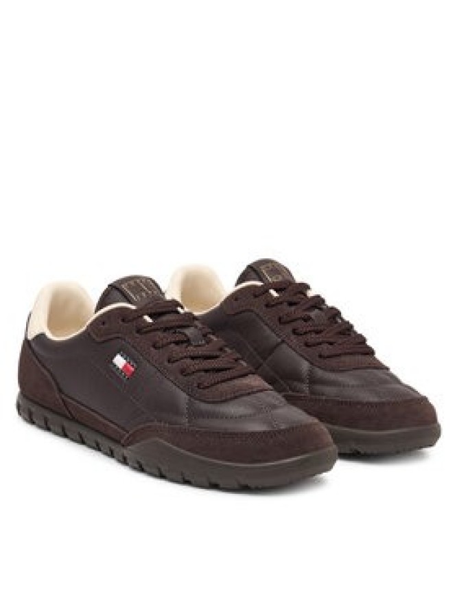 Tommy Jeans Sneakersy Tj Low Leather Runner EN0EN03084 Brązowy