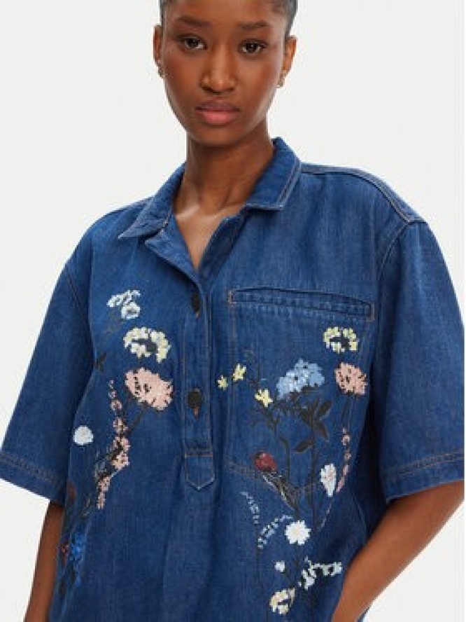 Munthe Koszula jeansowa Phor 252100525203 Niebieski Loose Fit