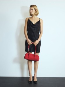 Zamszowa torebka na ramię - burgundowy