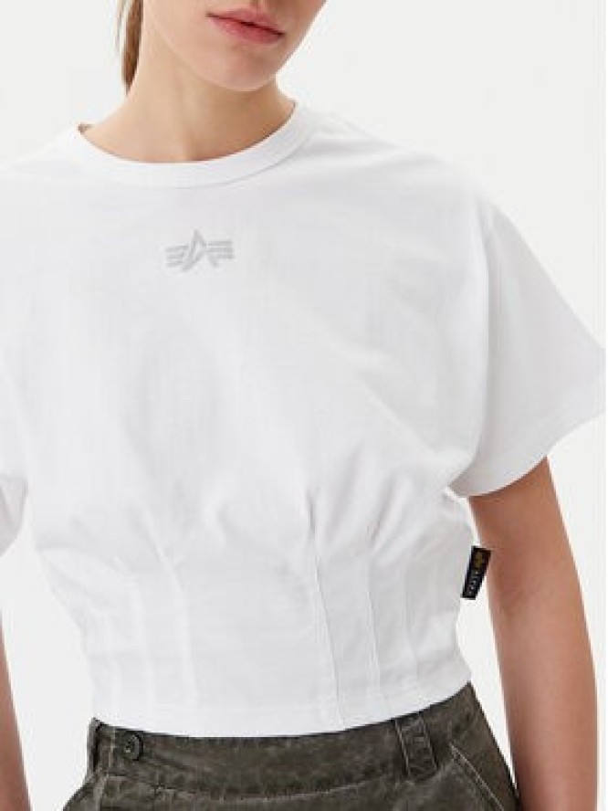 Alpha Industries T-Shirt Waisted 148070 Biały Regular Fit