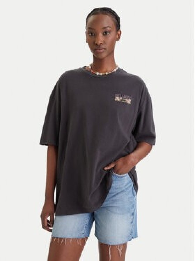 Billabong T-Shirt Floral Rocker EBJZT00590 Czarny Loose Fit