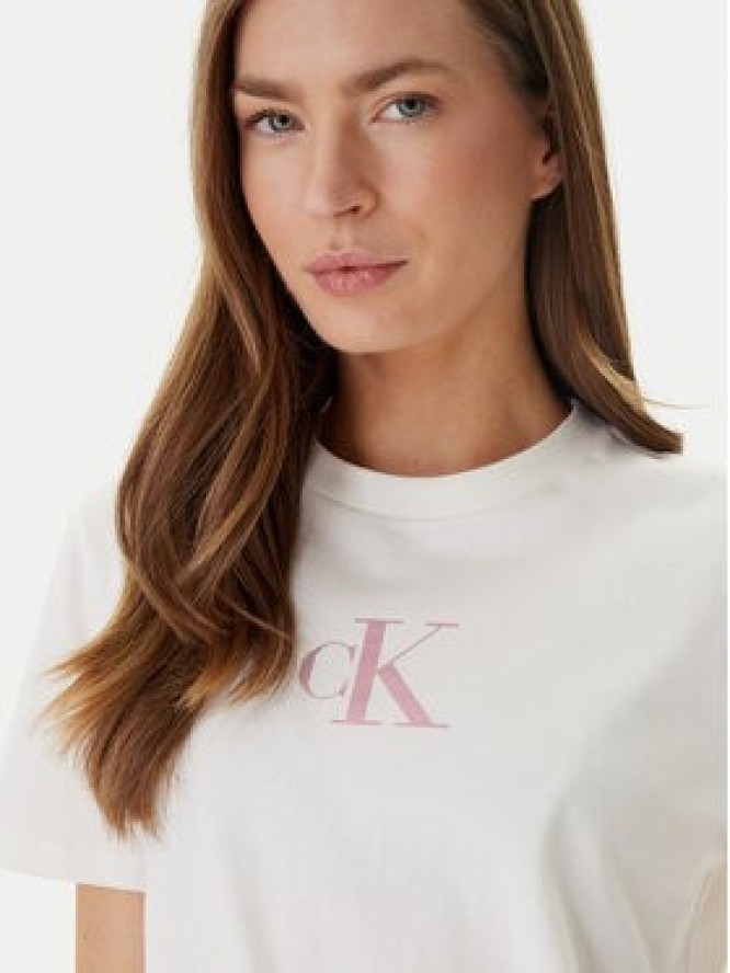 Calvin Klein Jeans T-Shirt Classic Foil LV047E804G Biały Regular Fit