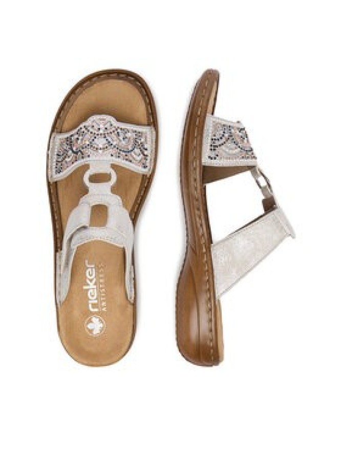 Rieker Klapki CEO-608K2-40 Srebrny