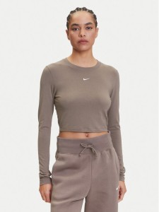 Nike Bluzka Chill Knit HF5322 Brązowy Regular Fit