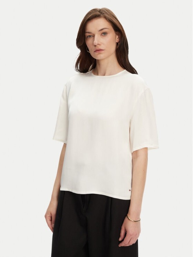 Tommy Hilfiger T-Shirt WW0WW45900 Écru Relaxed Fit