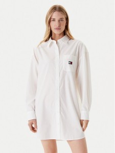 Tommy Jeans Sukienka koszulowa DW0DW21122 Biały Relaxed Fit