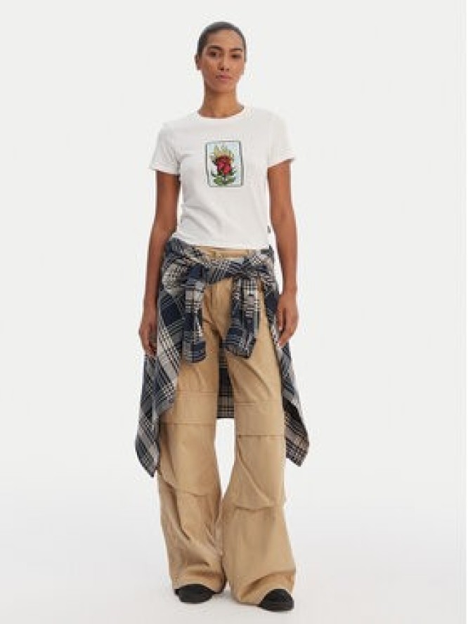 RVCA T-Shirt 23B353502 Biały Regular Fit