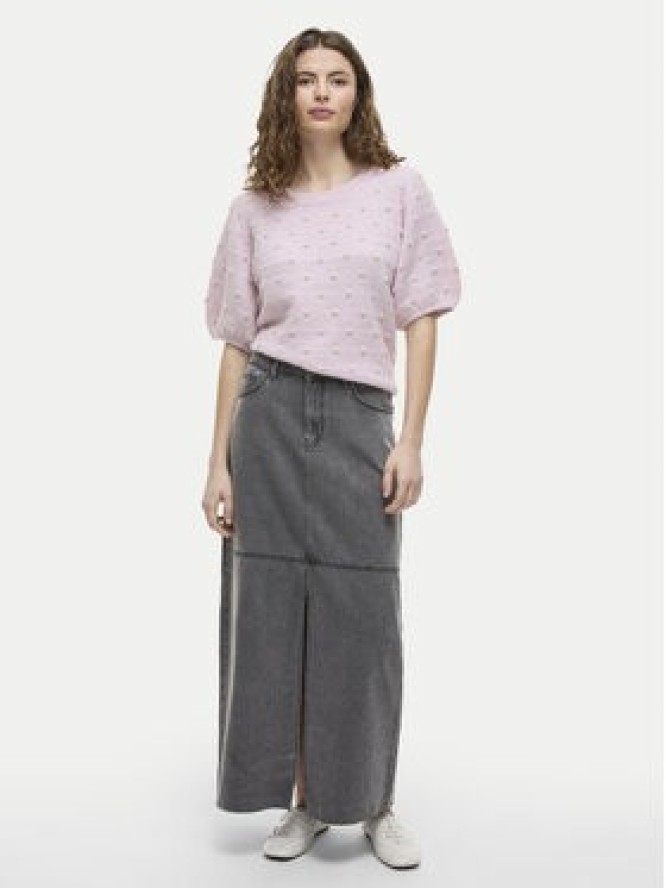 Vila Spódnica jeansowa Kiki 14104371 Szary Regular Fit