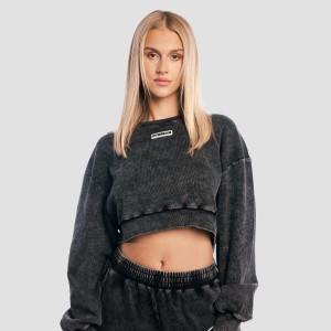 Bluza damska fitness cropped oversize bez kaptura Aura