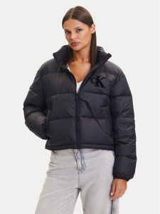 Calvin Klein Jeans Kurtka puchowa Graphic Logo LV047D503G Czarny Regular Fit