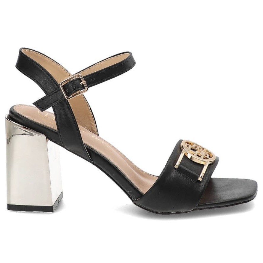 Czarne Sandały Filippo Eleganckie Buty Damskie