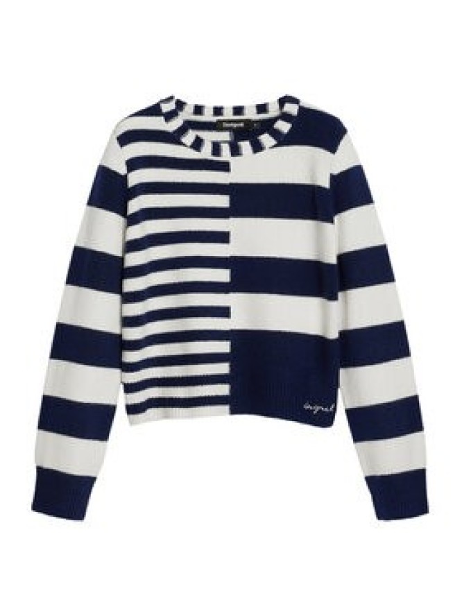 Desigual Sweter Malmoe 25WWJF17 Granatowy Regular Fit
