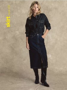 Jeansowa spódnica midi - granatowy