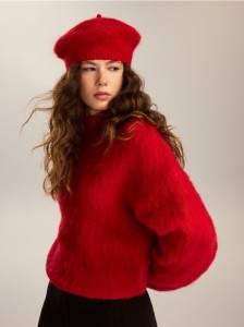 Sweter z alpaką - czerwony