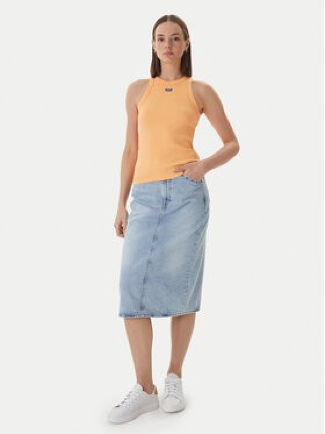 HUGO Top Easy 50508857 Pomarańczowy Slim Fit