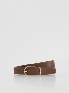 Pasek z łączonych materiałów - brązowy