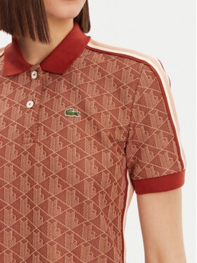Lacoste Polo DF3364 Brązowy Slim Fit