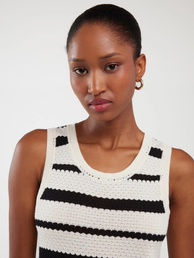 Sukienka damska maxi dzianinowa w paski biało-czarna Idalia 100