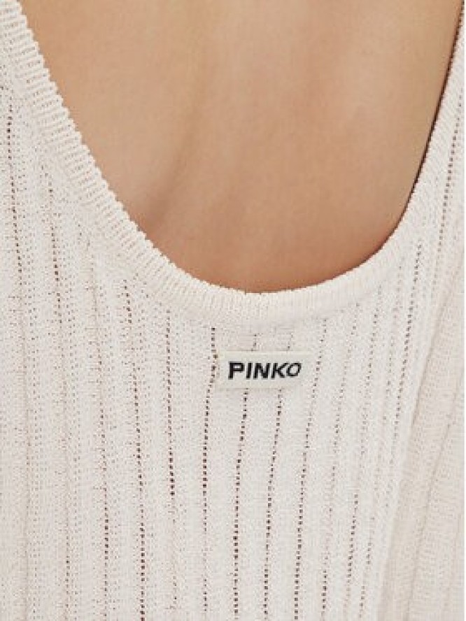 PINKO Sukienka dzianinowa 105301 A2N7 Écru Regular Fit