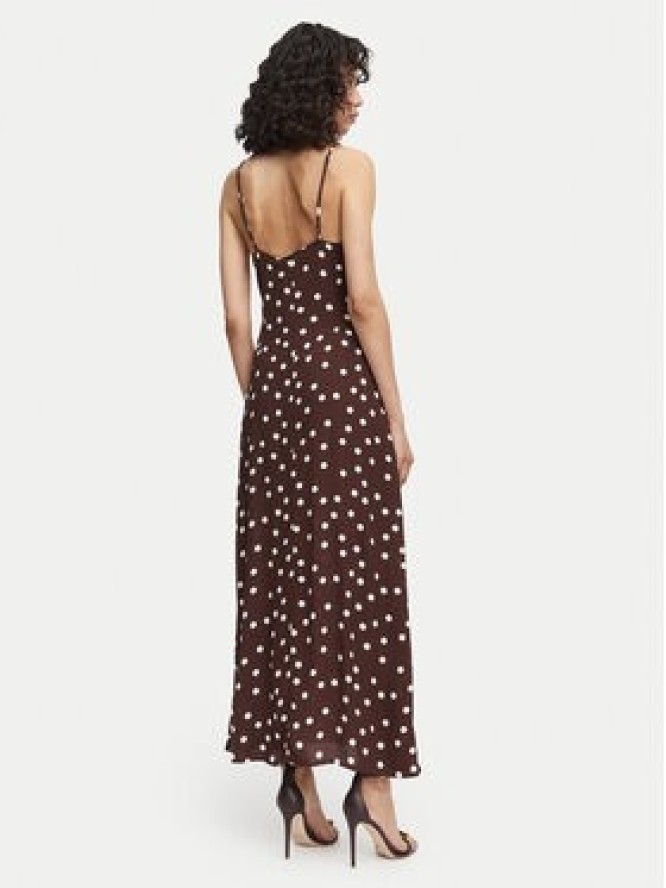Vero Moda Sukienka letnia Elisa 10350647 Brązowy ciemny Regular Fit