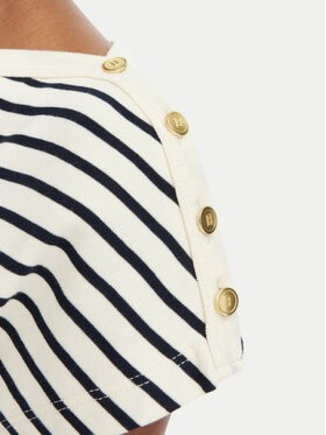 Tommy Hilfiger T-Shirt Gold Btn Cap WW0WW50942 Kolorowy Slim Fit