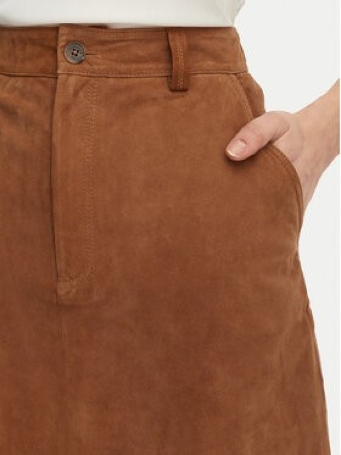 Marella Spódnica skórzana Zeus 2613401024 Brązowy Regular Fit