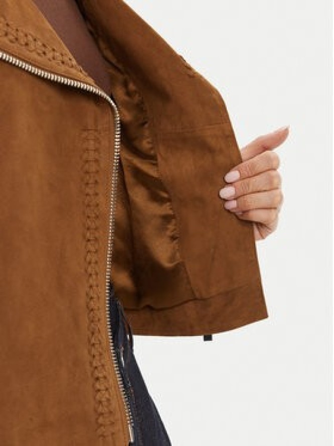 Serge Pariente Kurtka skórzana Oxford Vs Brązowy Slim Fit