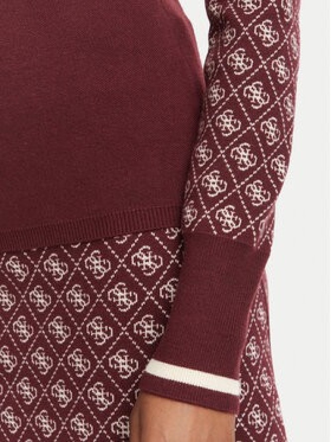 Guess Sweter W5BR24 Z3JD2 Bordowy Slim Fit
