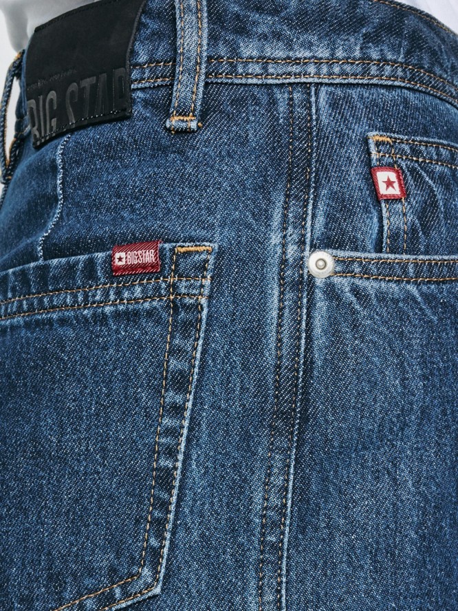 Jeansy damskie z szeroką nogawką granatowe Emily 532