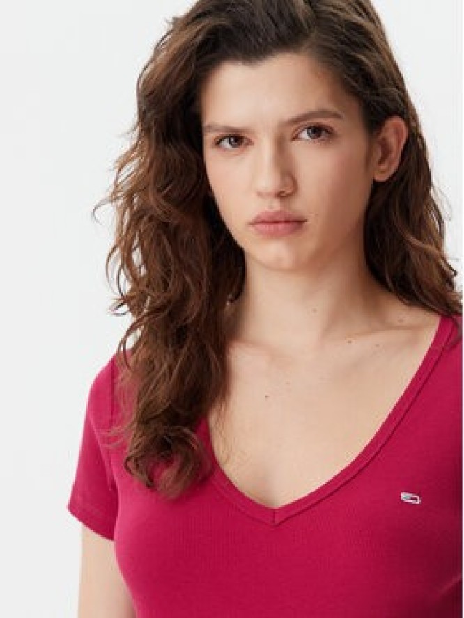 Tommy Jeans T-Shirt Essential DW0DW17385 Różowy Slim Fit