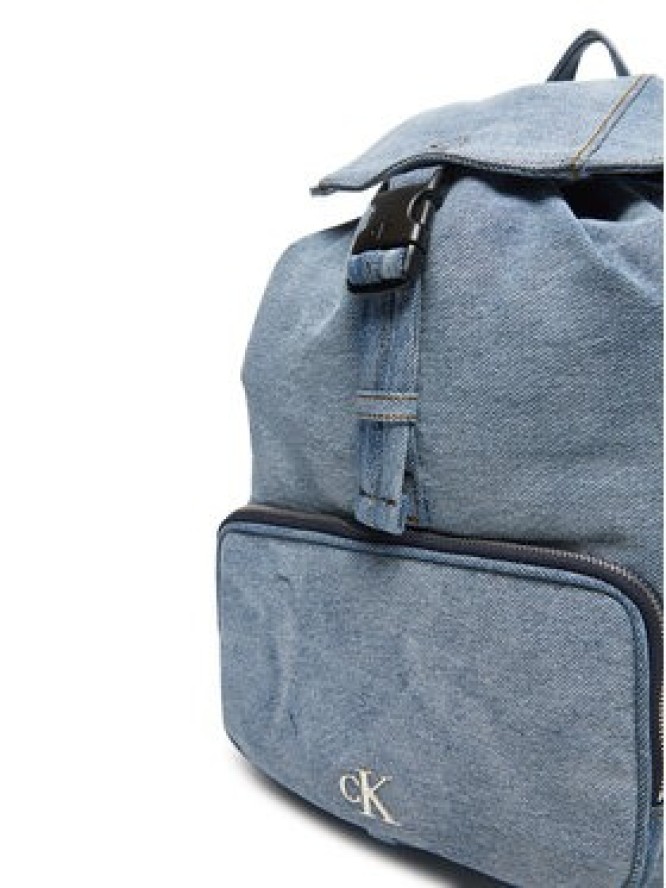 Calvin Klein Plecak Denim Luna Mini Flap Backpack LV04F3216G Błękitny