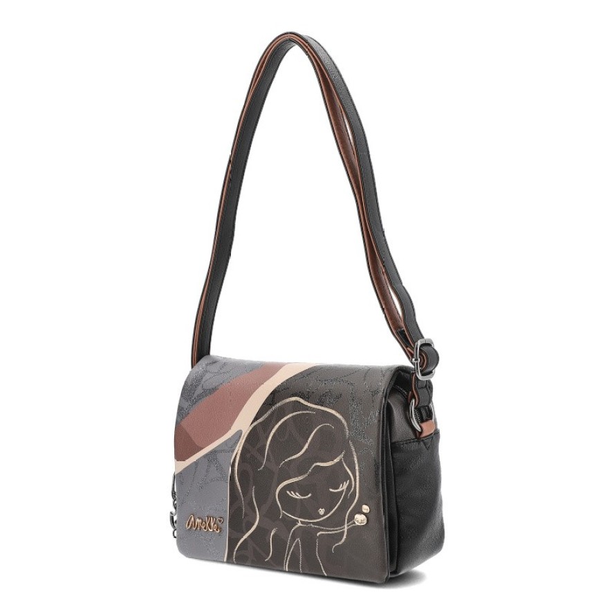 Stylowa Brązowa Torebka Damska Z Klapką Anekke