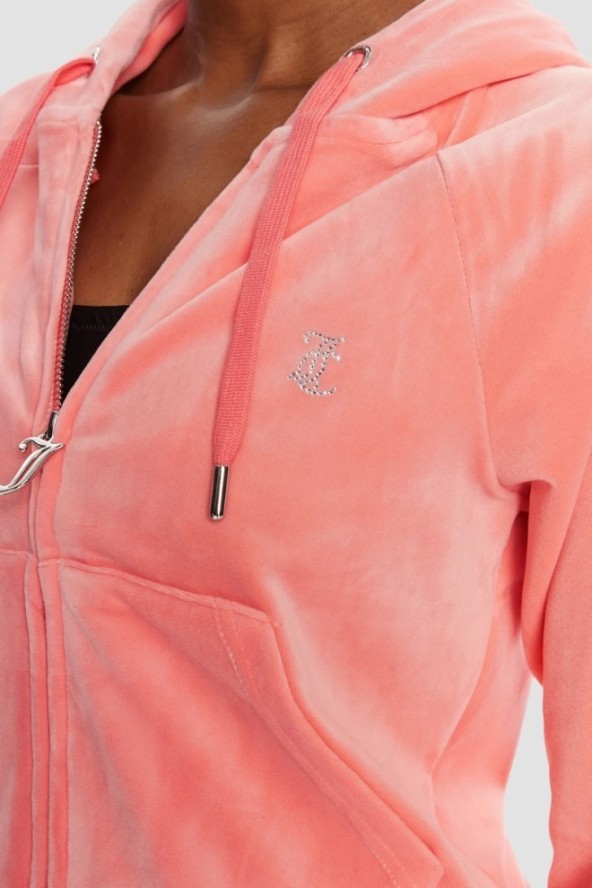 JUICY COUTURE Brzoskwiniowa damska bluza damska Madison Hoodie, Rozmiar S