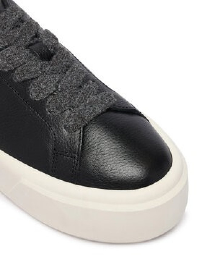 Calvin Klein Sneakersy Flatform Laceup Lth Wl HW0HW03229 Czarny