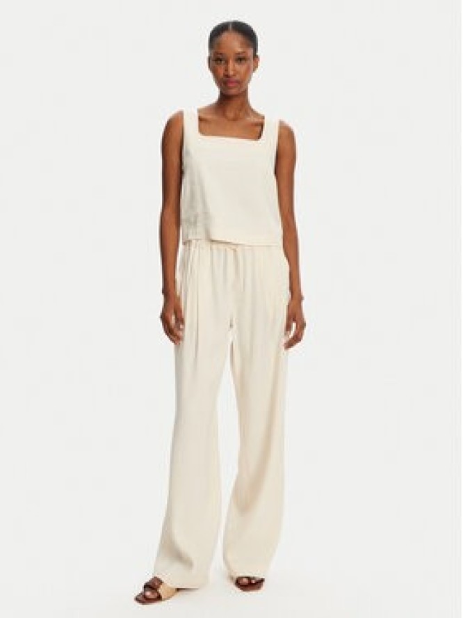 Marella Spodnie materiałowe Fred 2513131085 Écru Wide Leg