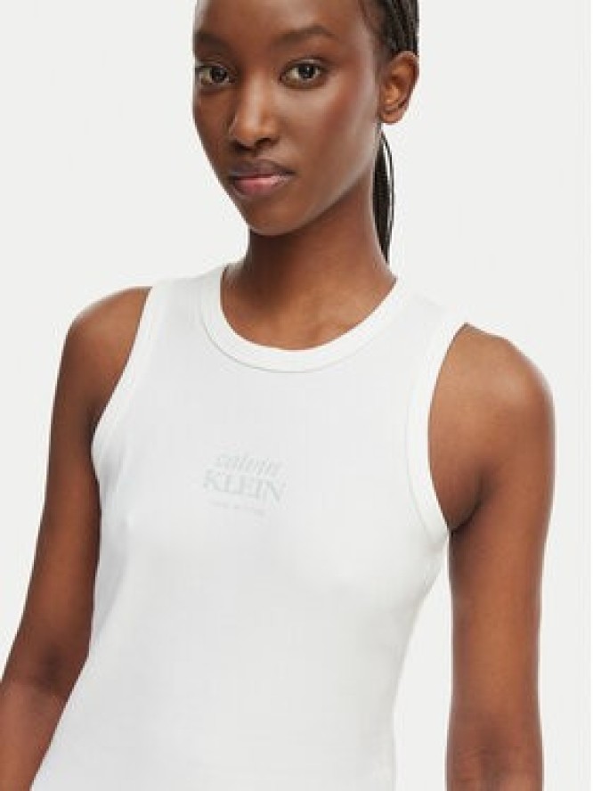 Calvin Klein Jeans Top LV047F239G Biały Slim Fit