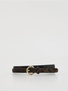 Skórzany pasek z włosiem - wielobarwny