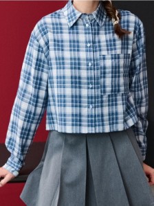 Krótka koszula w kratę - wielobarwny